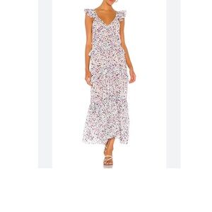 Misa Los Angeles Purple Maxi Sundress with Flutter Sleeves